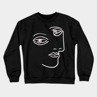 Minimal Face Painting Crewneck Sweatshirt